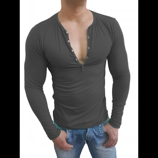 Camiseta Masculina Slim Botão Pressão Manga Longa NF