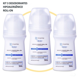 Kit 03 Desodorantes Hipoalergênico Roll-on Alergoshop