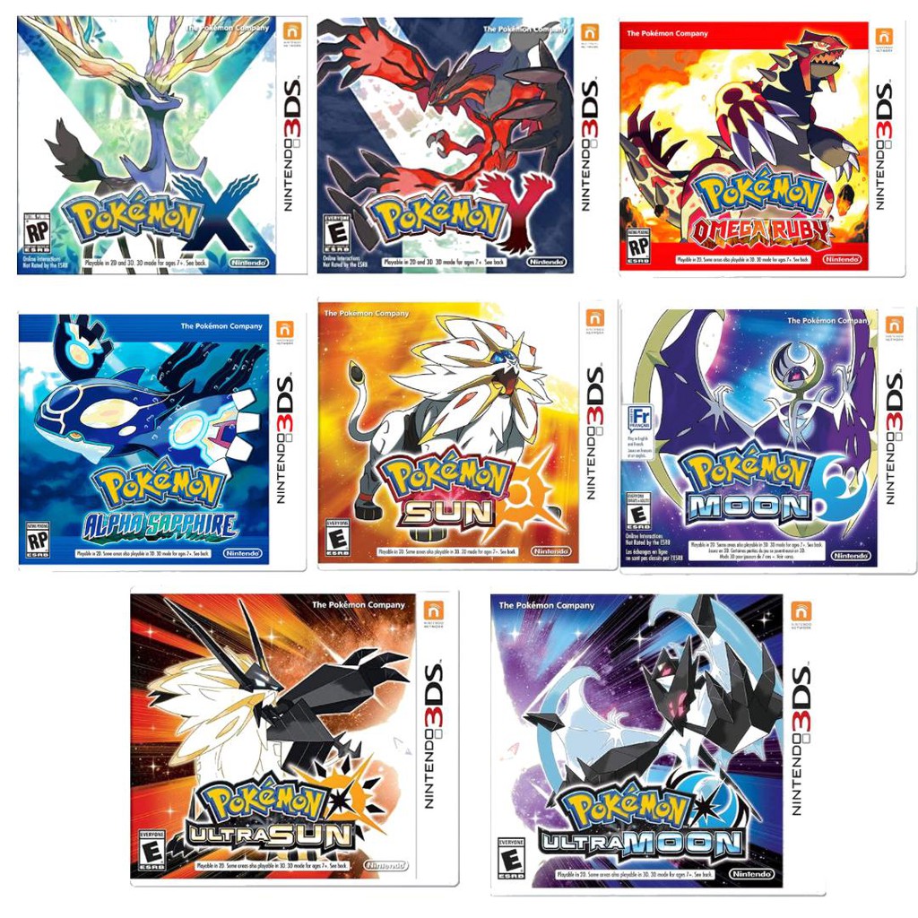 Jogos Nintendo 3DS 2DS New 3DS Xl - Pokemon X, Y, Alpha Shapphire, Omega ruby, Moon, Sun, Ultra Sun, Ultra Moon