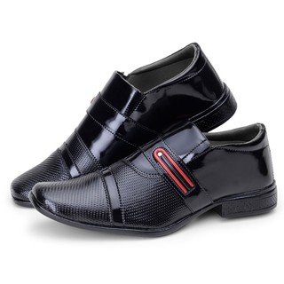 Sapato Social Masculino Verniz Diamante Preto com Sola Costurada mod 850