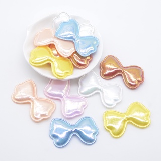 50Pcs 45 * 28mm Kawaii Aplique De Arco Acolchoado Para Cabeleireiro De Bebê Clipes De Cabelo Acessórios De Decoração Roupas Femininas Patches De Costura