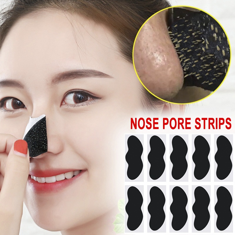 10pcs Máscara De Limpeza Profunda Pasta De Nariz De Cabeça Preta Removedor De Carvão Vegetal De Bambu Ponto Nasal