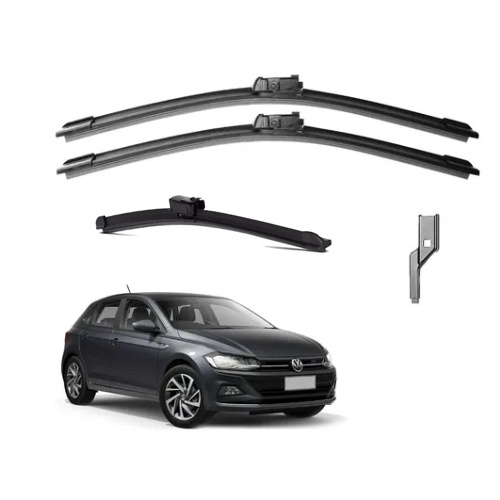 Kit 3 Palhetas Limpador De Parabrisa Dianteiro + traseiro Especifica Para Novo Polo 2018 2019 2020 2021 em Oferta na Shopee