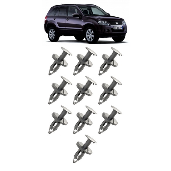 Kit 10 Grampo Presilha Fixador Parachoque Gran Vitara 2003 a 2016