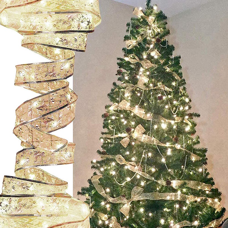 5M LED Árvore De Natal Tira Laço De Fita Dupla Camada Cordas De Luz  Ornamento Do De Ano Novo Navegado Decoração De Casa | Shopee Brasil