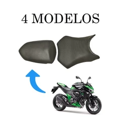 Par - 2 Capa Do Banco Com Cinta Kawasaki Ninja 300 / Z300 / Z800 - Antiderrapante / Lisa / Carbono