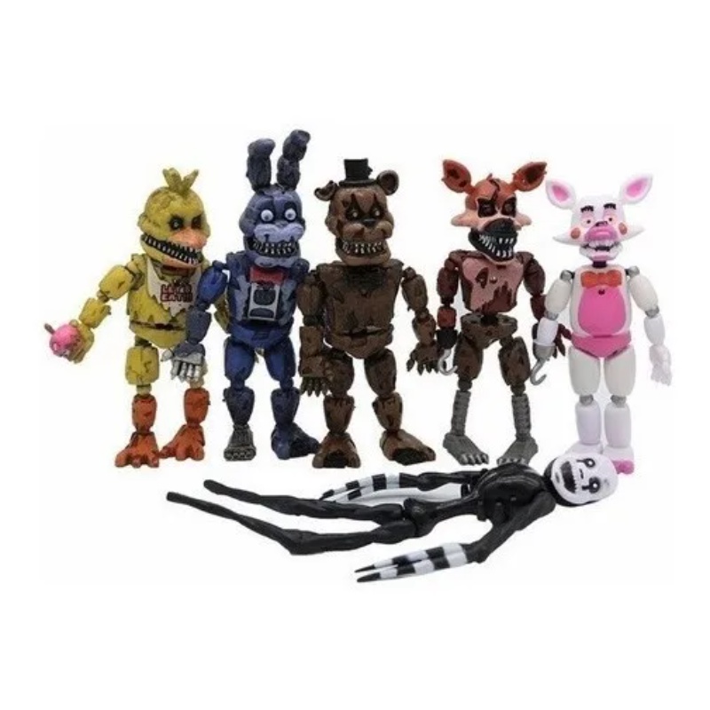 Kit 6 Bonecos Five Nights In Articulado Bolsa Freddy Shopee Brasil 6318