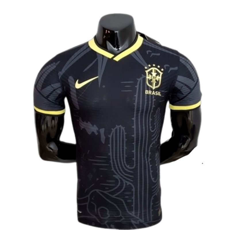 Camiseta Brasil Masculina Camisa Seleção Brasileira Preta Com Dourado