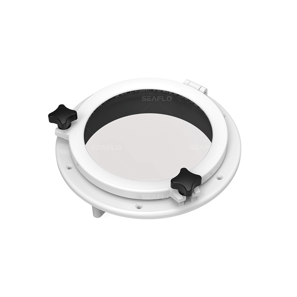 Vigia Gaiuta Redonda Em Abs Branco 21cm C/ Vidro Temperado