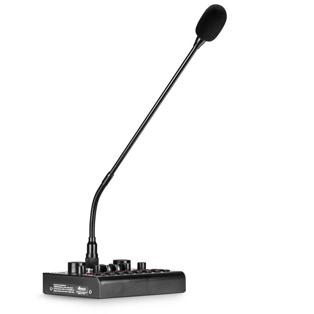 Interface de Áudio com Microfone Para Live - Reunião - Twitch - Bluetooth e Usb - Bateria Recarregável -  Frahm
