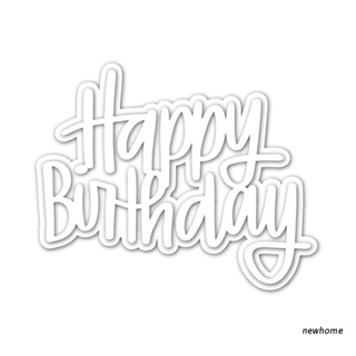 new™ Happy Birthday Metal Cutting Dies Stencil Scrapbooking Album Paper Embossing Decoration Craft em Oferta na Shopee