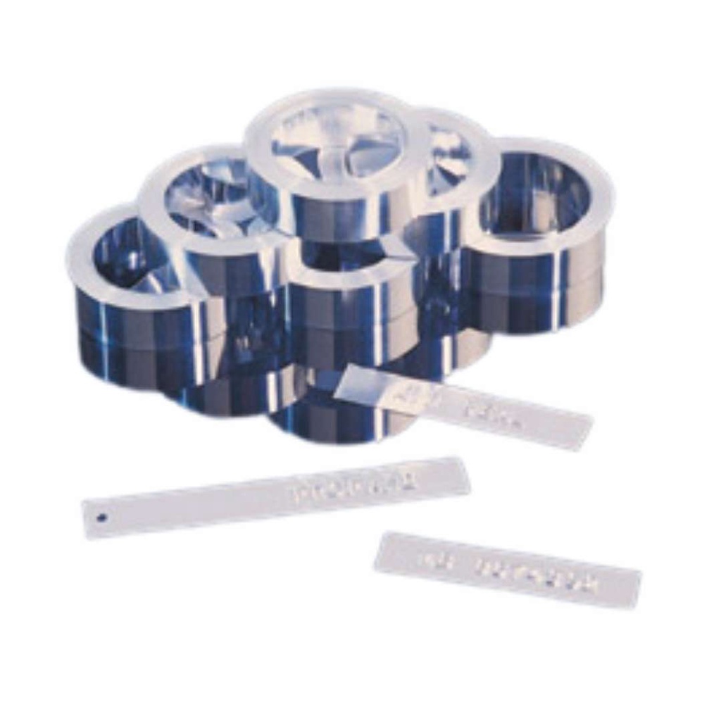 Fita em aço inox para rotulador manual Rhino industrial (13mm x 6,5m) - Não adesiva C/ 10UND.