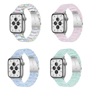 Cinta Transparente Para Apple Watch band 40mm 44mm 45mm 41mm 38mm 42mm 44mm Gradiente Colorido Pulseira iWatch serie 3 4 5 6 se 7 Banda