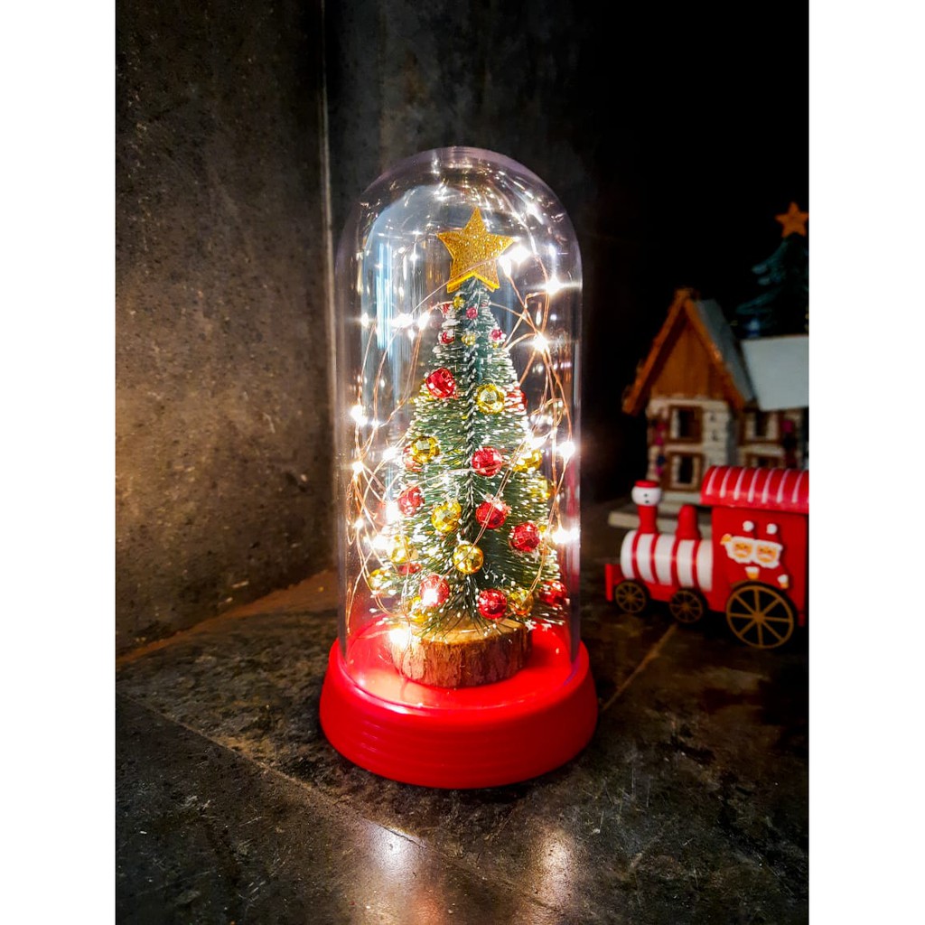 Enfeite De Natal Enfeite De Mesa Natalino Luminária G Vermelho  Arvore de Natal Amor Lindo Boutique