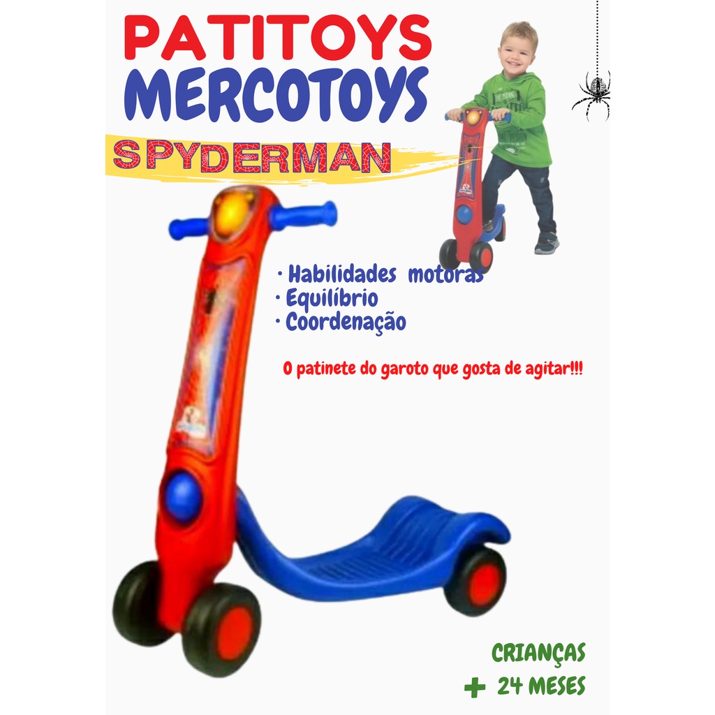 Patinete Spyderman - Patinete homem aranha - Patytoys..