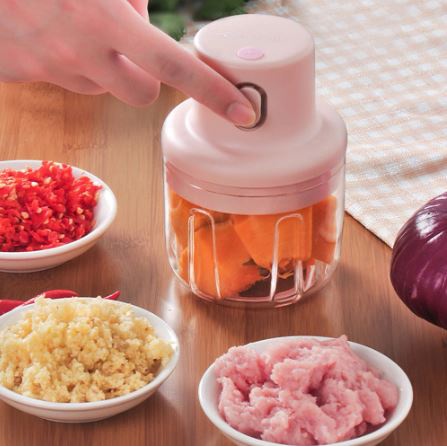 Mini Processador de Alimentos Moedor Alho Elétrico Sem Fio Recarregável USB
