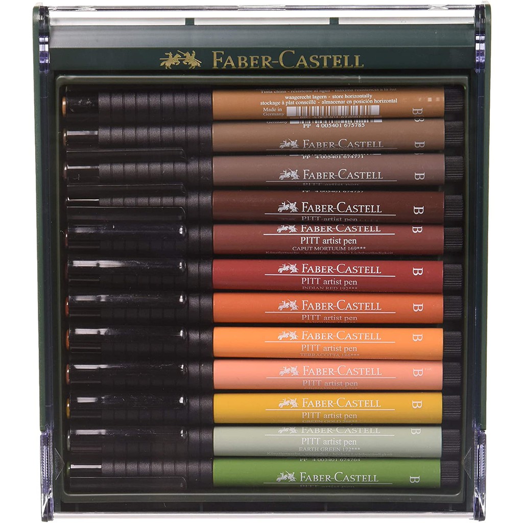 Faber Castell Pitt Artist Pen India ink pen, wooden case of 90, 167400