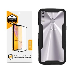 Kit Capa case capinha Dual Shock e Pelicula Defender Glass para Asus Zenfone 5 / 5z - Gshield