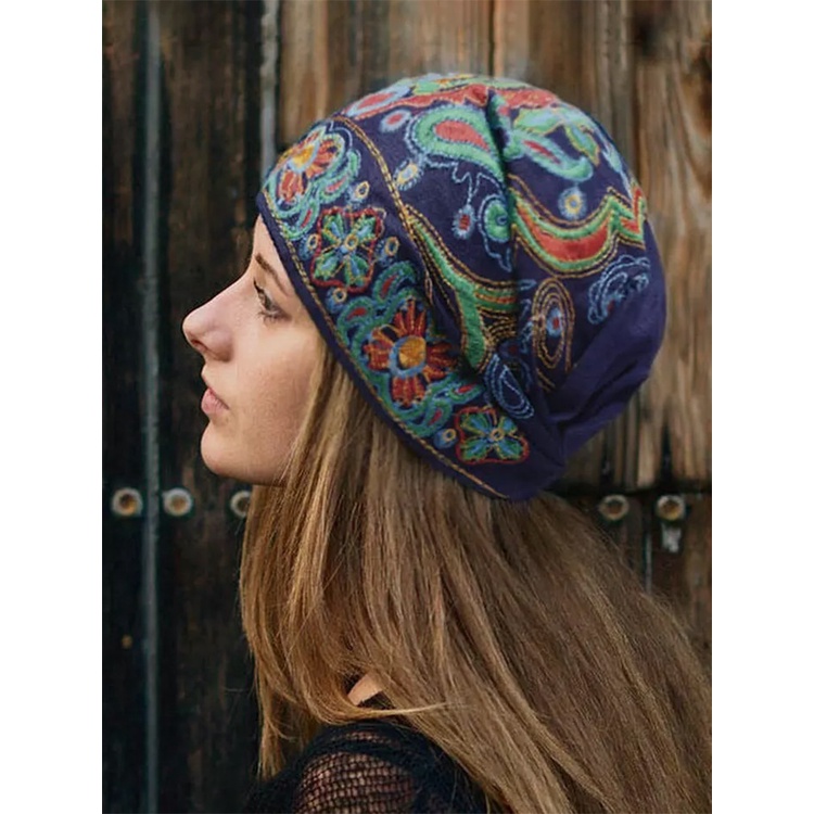 Chapéu De Viagem Bandanas Com Bordado Vintage Impressão