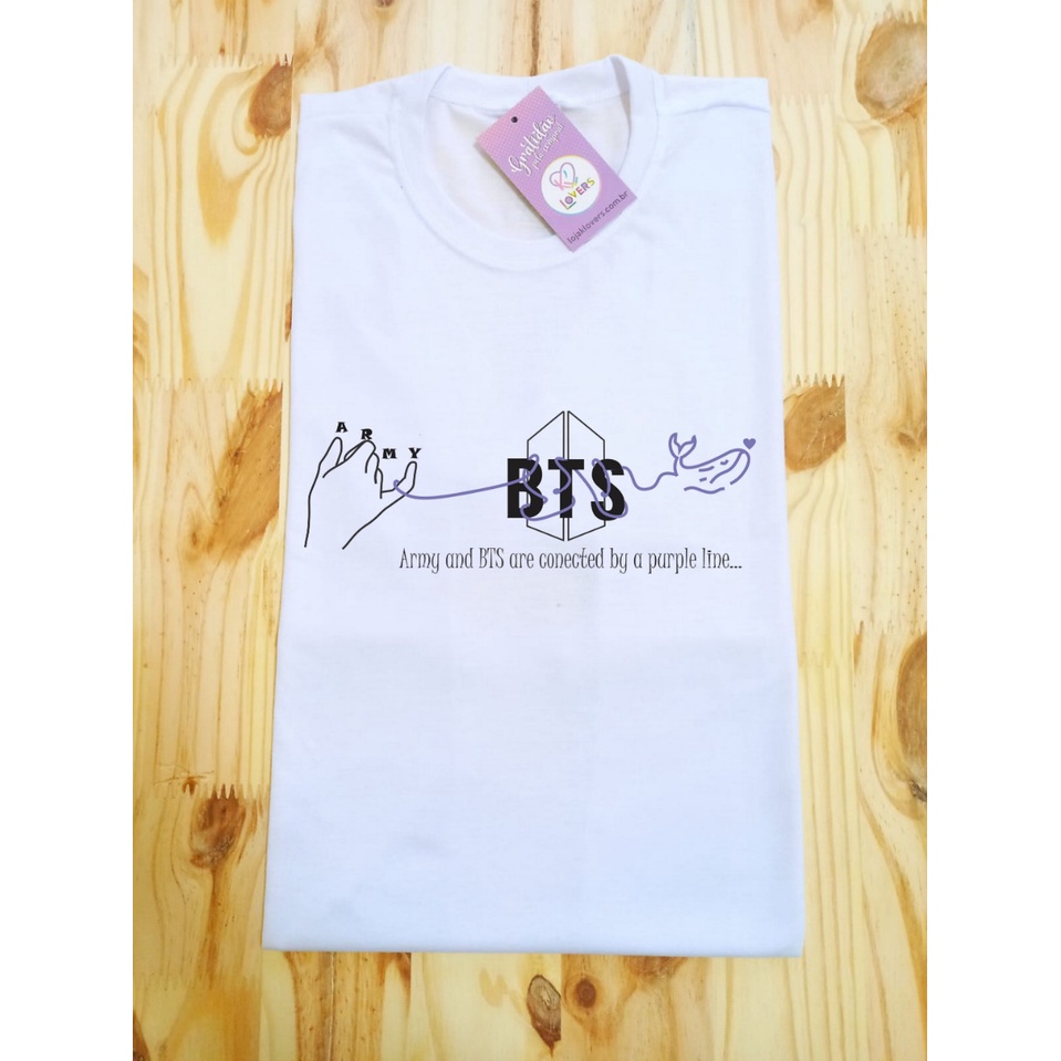 Camiseta BTS Unissex Linha Do Amor | Shopee Brasil