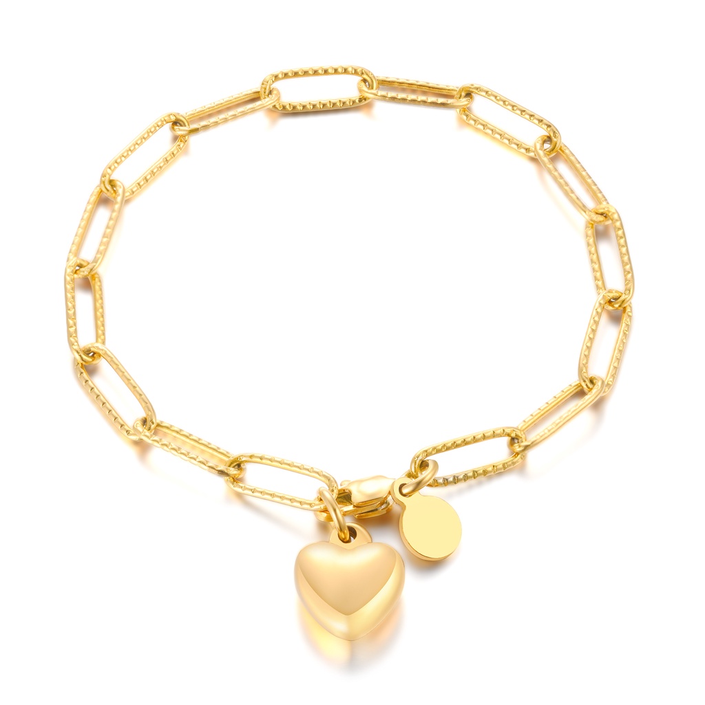 Pulseira Feminina De Coração Em Aço Inoxidável Vnox em Oferta na Shopee