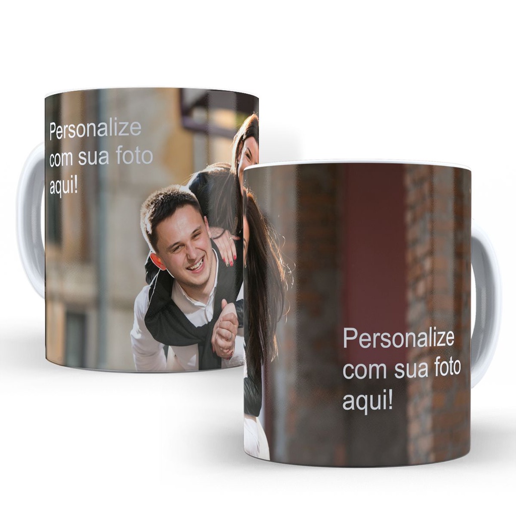 Caneca Personalizada com Foto e Nome para Dia dos Namorados Pais Mães de Porcelana / Plástico Polímero