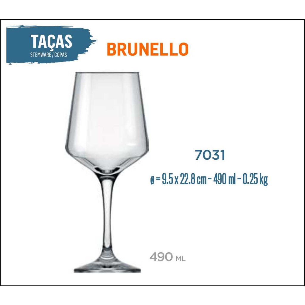 24 Taças Brunello 490ml - Vinho Tinto Rosé Branco Água