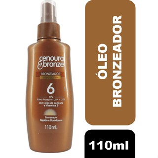Óleo Bronzeador em Spray Cenoura e Bronze FPS 6 - 110ml em Oferta na Shopee
