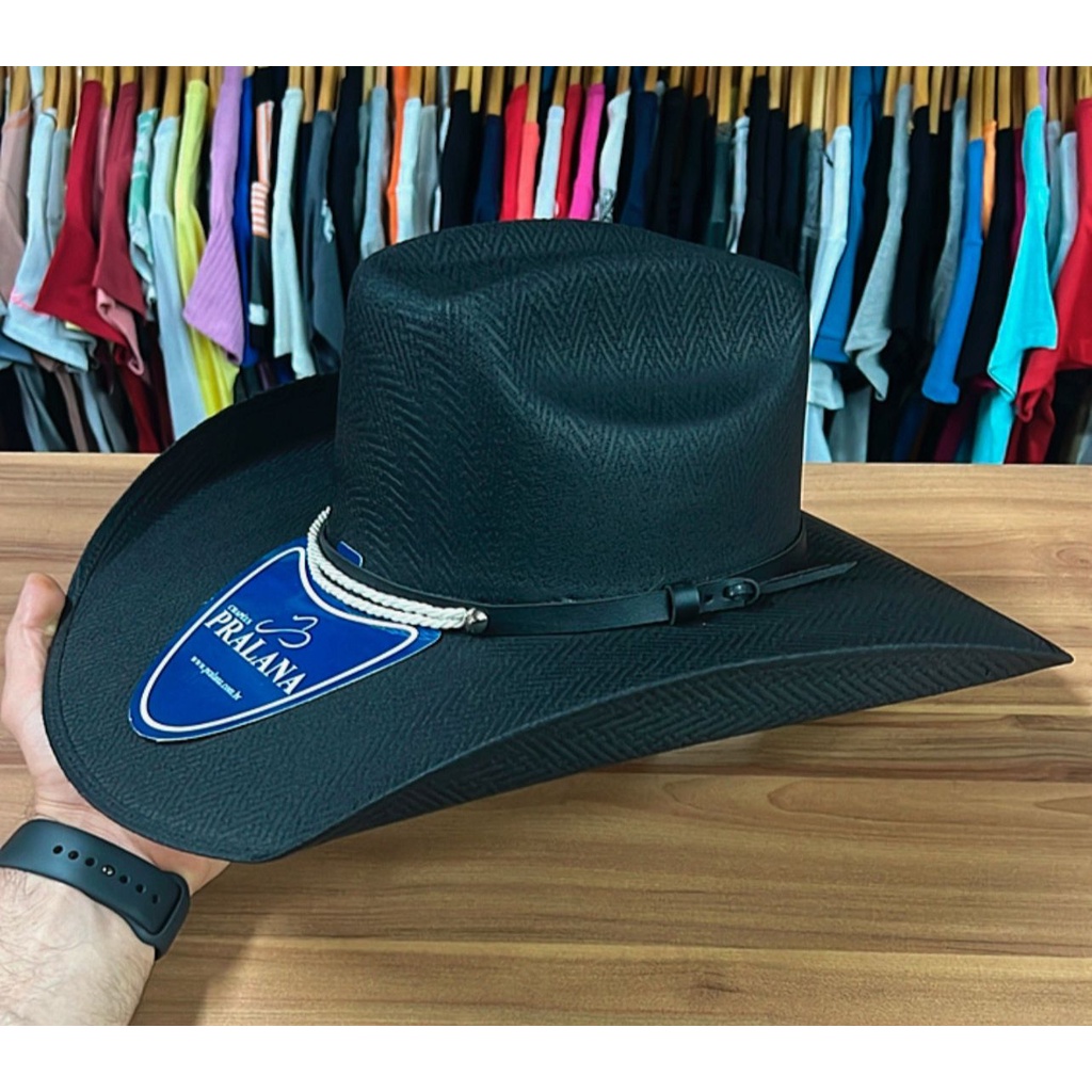 CHAPÉU COUNTRY PRALANA CROSS COTTON ABA 12 PRETO UNISSEX