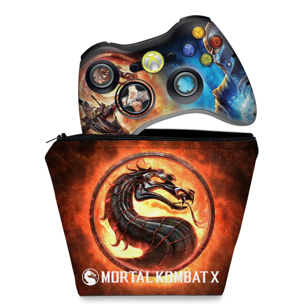 Capa Case e Skin Adesivo Xbox 360 Controle - Mortal Kombat