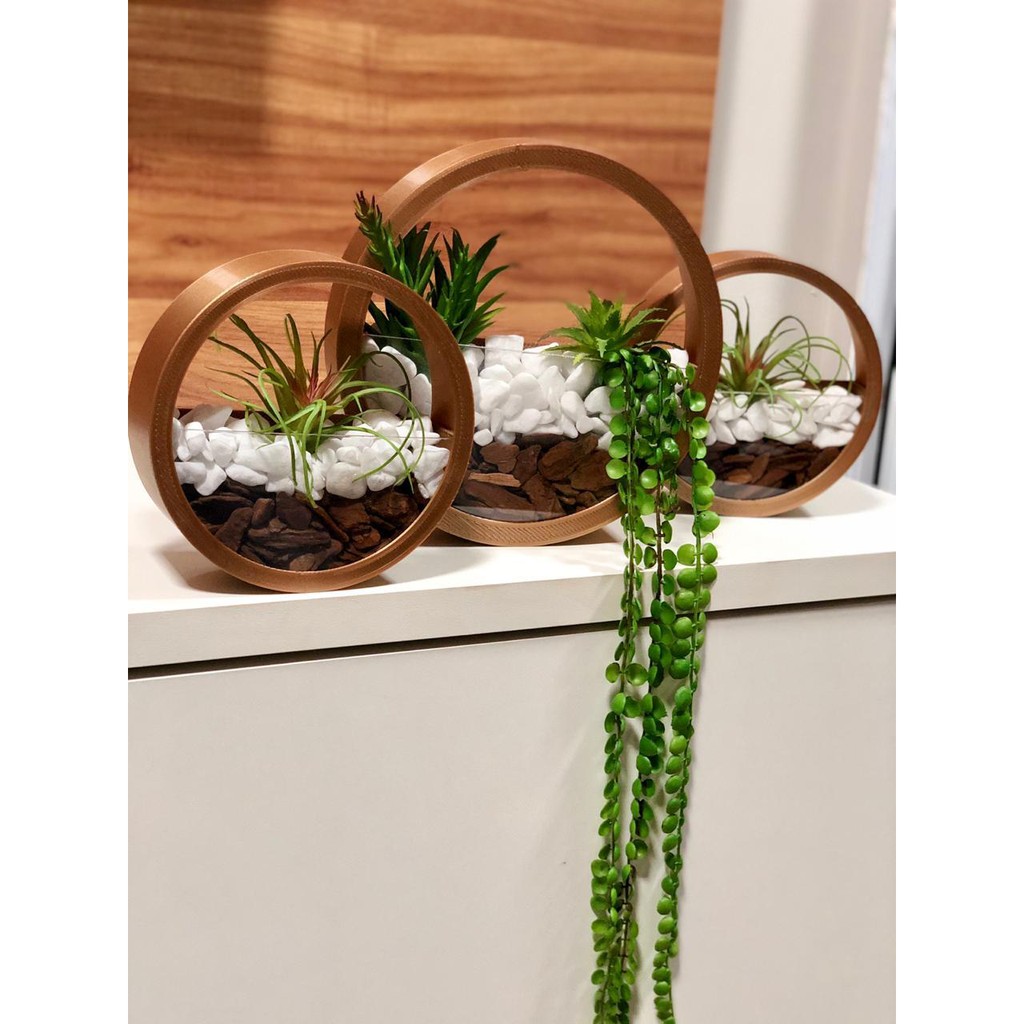 Vaso para Decoração de Parede / Vaso Redondo / Nicho Redondo / Terrário de Parede - COM DE...