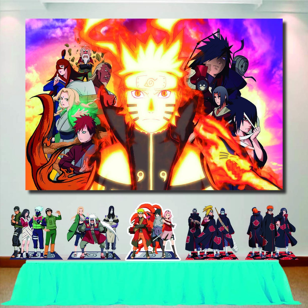 Kit Naruto Shippuden Painel de Aniversário e Display de Mesa