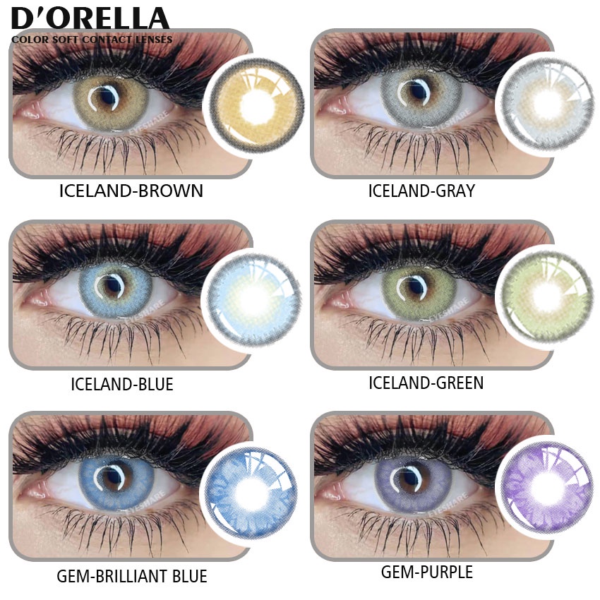 DORELLA 1 Par ICELAND Lente De Contato Colorida/Lentes Olho De Cor ...