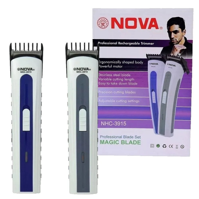 Maquina Nova Cortar Barbeador Eletrico Aparador De Cabelo Barba Nova Nhc-3915 Bivolt