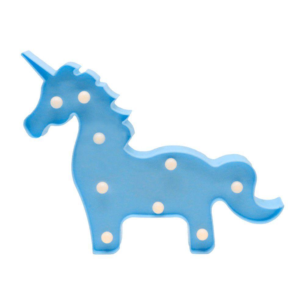Luminaria Unicornio Azul Led Pilha Quarto Bebe Decoracao Shopee Brasil