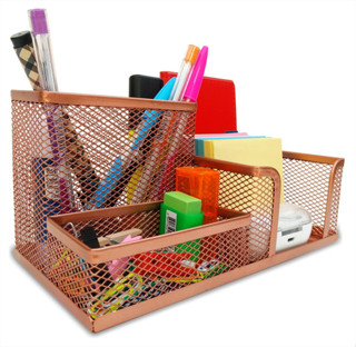 Porta caneta Porta lápis Treco Escritório com 3 Partes Rose Gold em Oferta na Shopee