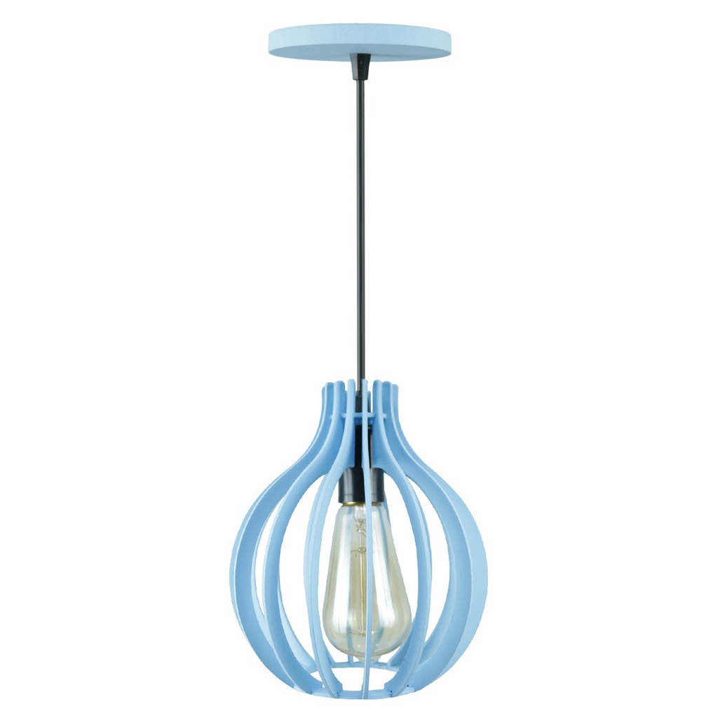 Luminária De Madeira Com Regulagem De Altura Azul Bebe