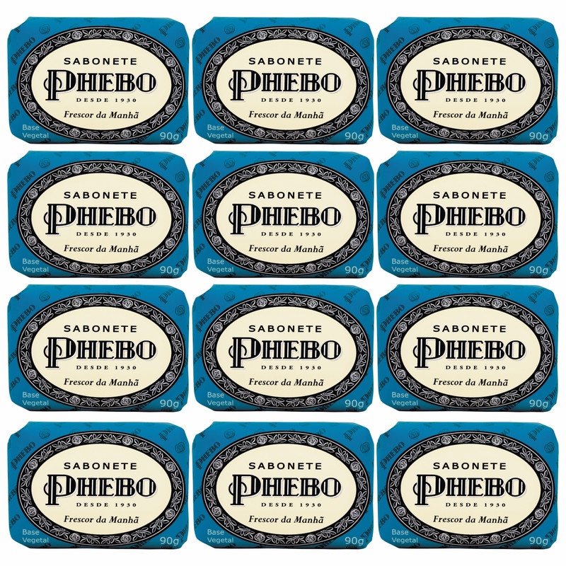 Kit 12 Sabonetes Phebo Frescor Da Manhã Em Barra 90g