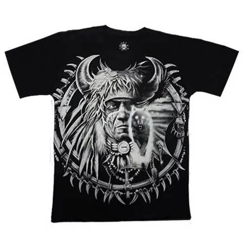 Camiseta Caveira - Indio Apache Masculina
