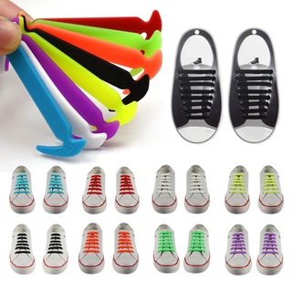 16pçs/Conjunto Cadarços De Silicone Versátil Elástico Multicolorido