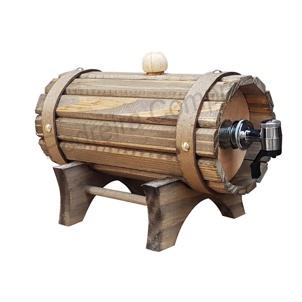 Pingomêtro para Cachaça Rustico Barril Madeira de 1 Litro
