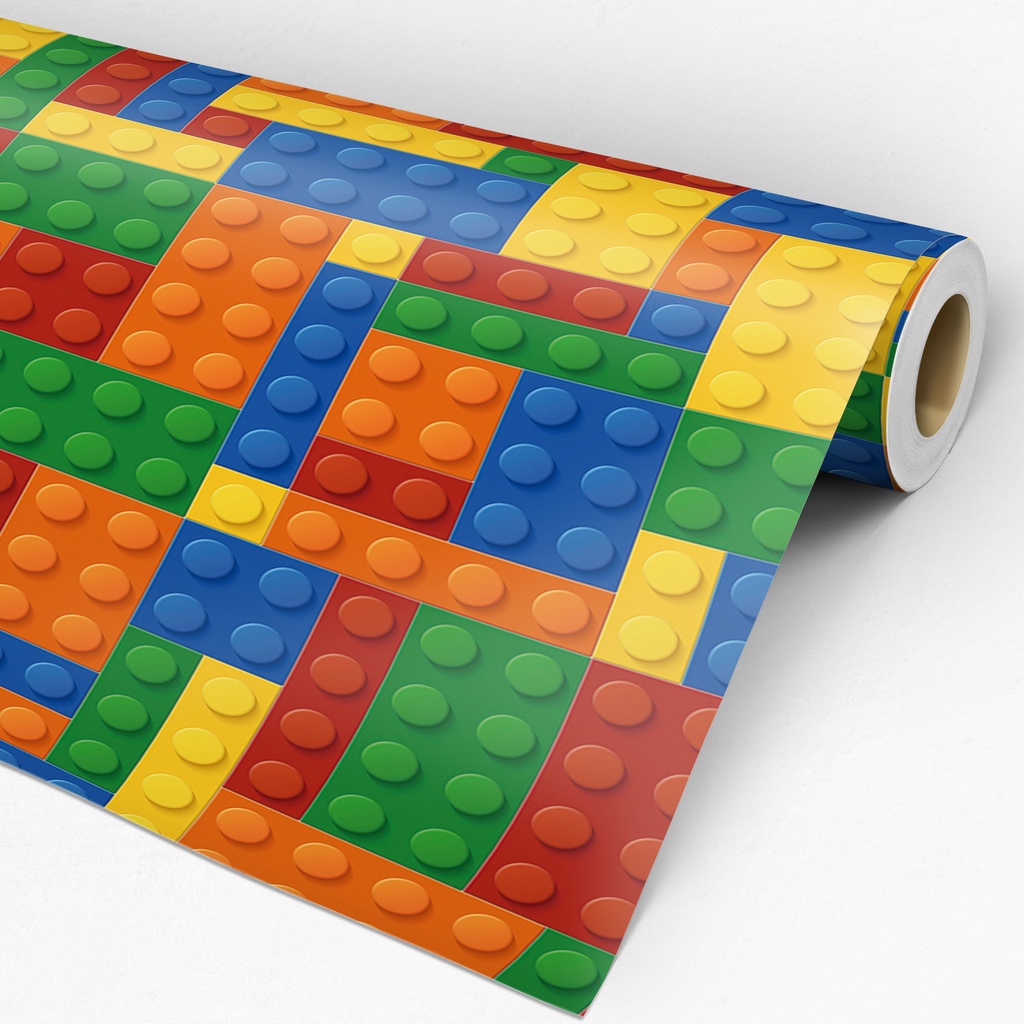 Papel Parede Quarto Infantil Bebê Peças Coloridas Lego Tetris Baby 73