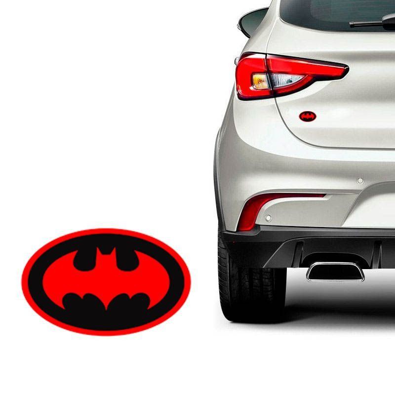 Adesivo Batman Logo Vermelho e Preto Kit com 2 Unidades - Carro Moto Notebook Tablet Capacete