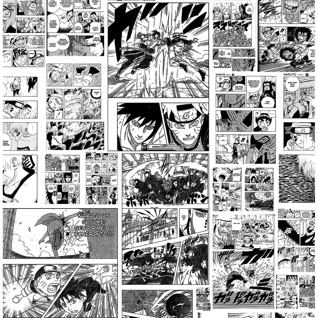 Papel De Parede Adesivo Teens Mangá Quadrinho Hq Naruto pq