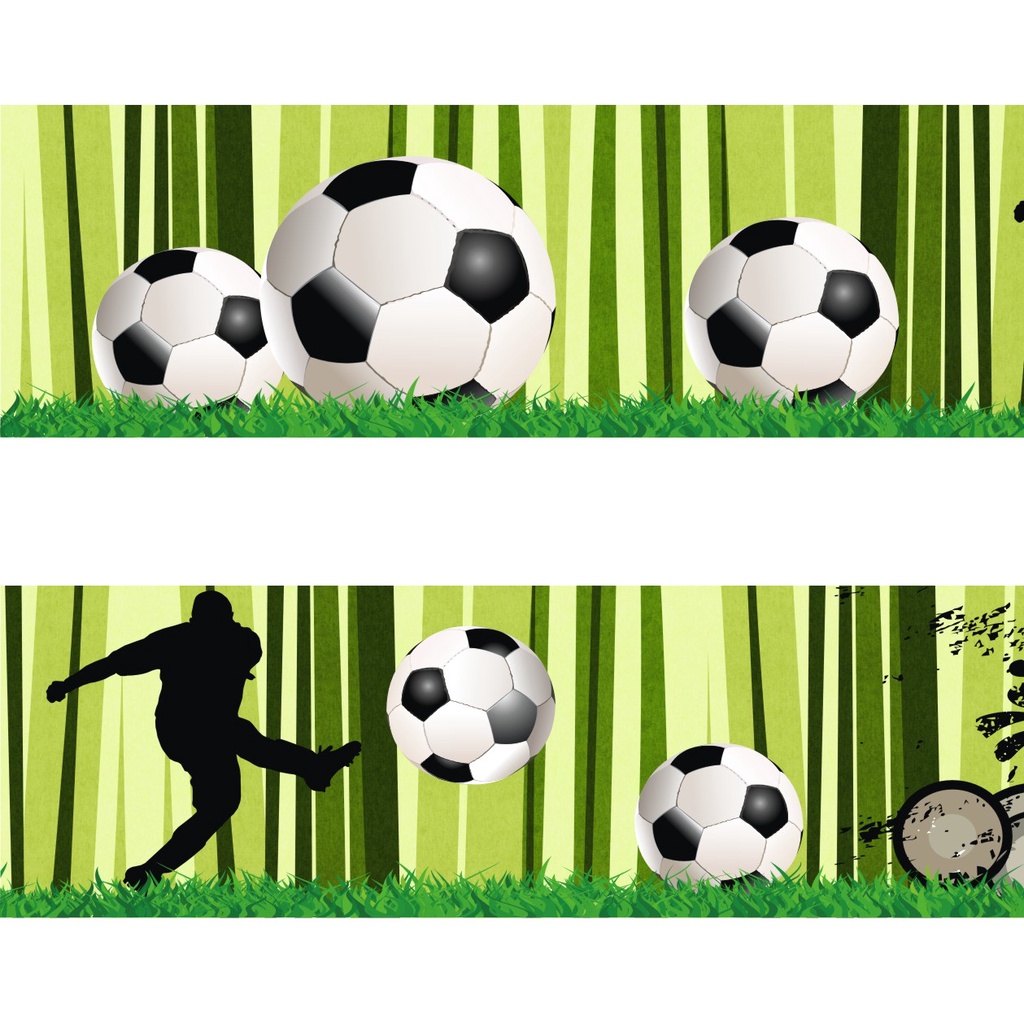 Adesivo Faixa Border Infantil Jogo Futebol Jogador Bola Campo Gramado kit com 5 unidades M19