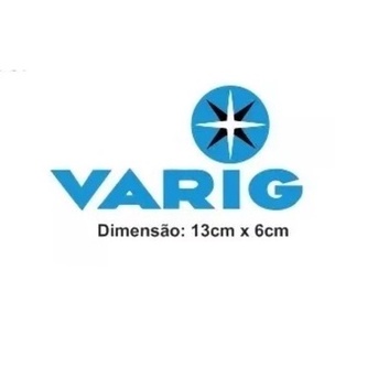 Adesivo Varig Logos Antigos Aviação VASP Cruzeiro Vintage Fundo Transparente Sem Fundo 13cm x 6cm