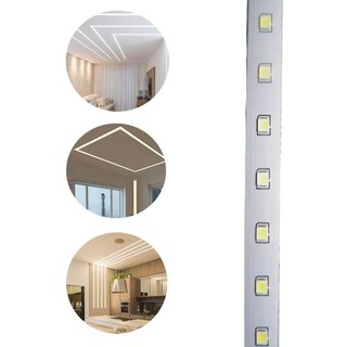 Fita de LED Branco Frio Iluminaçao Decoraçao Sanca Plafon Teto Gesso Rebaixado Luz Casa Comercio
