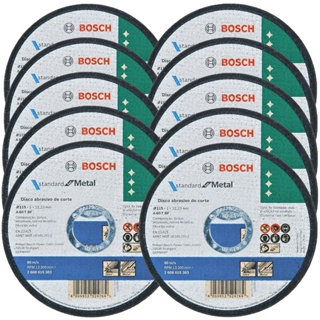 10 Discos de Corte 115mm Bosch p/ Aço e Inox Standard Reto 4.1/2" em Oferta na Shopee