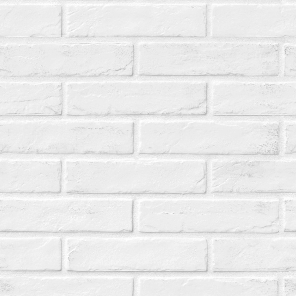 Papel De Parede 3d Tijolo Branco Tijolinho Exposto Elegante Em Adesivo Vinílico, Para Quarto, Sala, Lavabo, Corredor, Box, Parede Pia Cozinha, Banheiro, Lavável - Liso, sem relevo, com Efeito Visual 3d - SSTJ-035