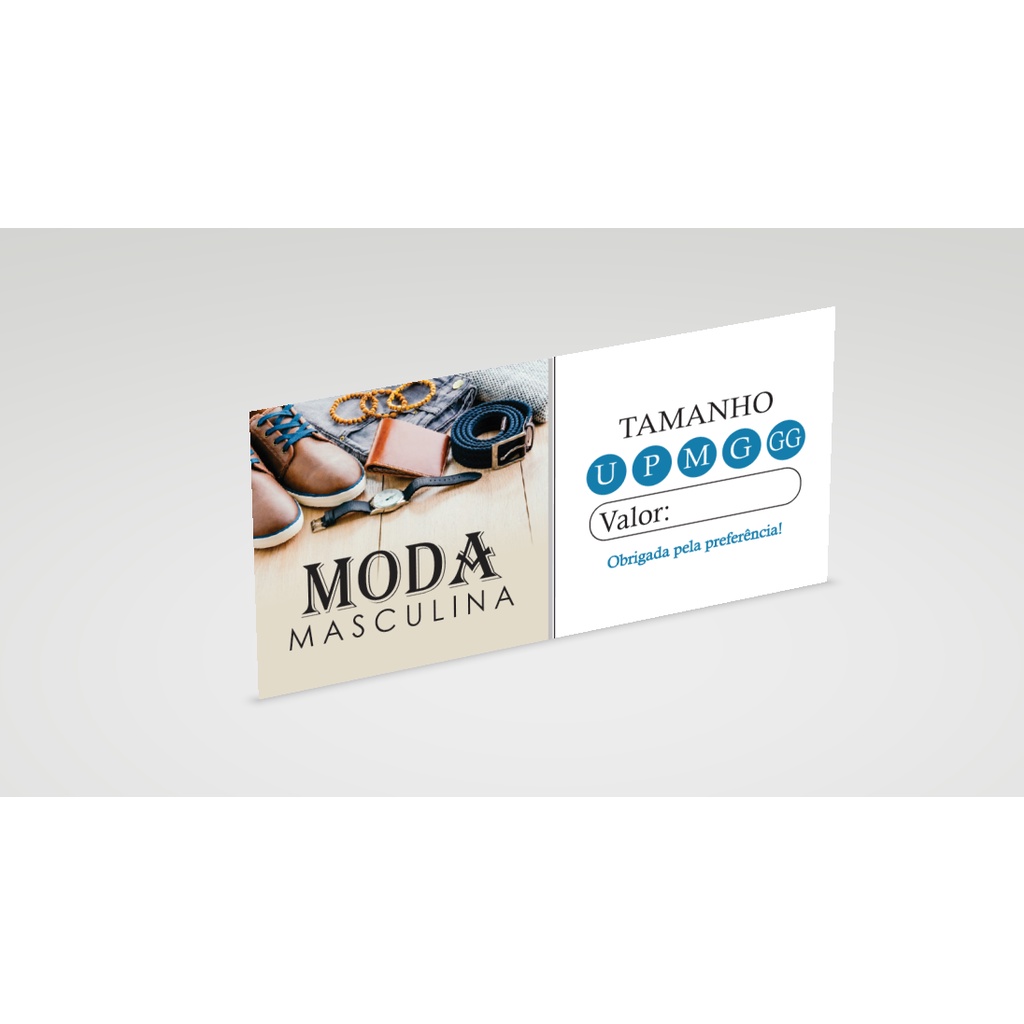 Etiquetas e tags para Moda Masculina na medida 4,5x4,5cm com furo 2mm ...